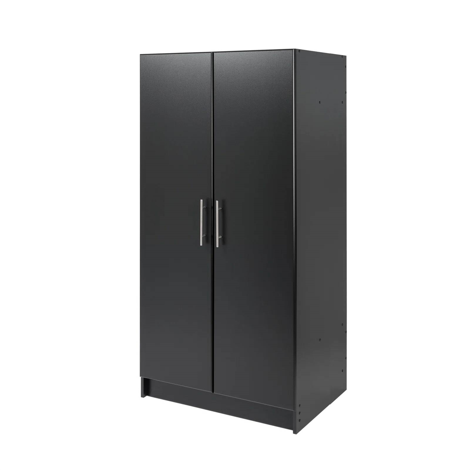 Bedroom Armoire Wardrobe Cabinet with Hanging Rail in Black Wood Finish thumbnail 4