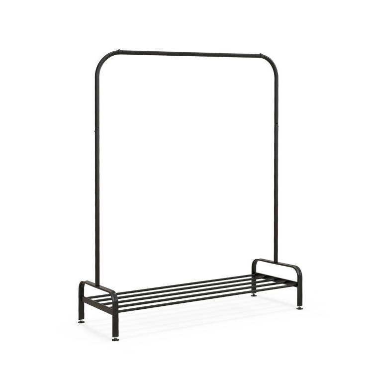 Heavy Duty Metal Garment Rack Clothes Hanging Rod with Bottom Storage Shelf thumbnail 4