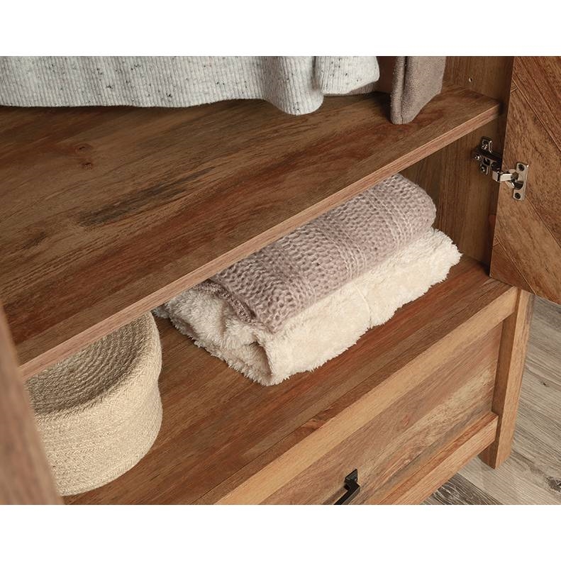 FarmHouse Rustic Herringbone 1 Drawer Garment Rod Wardrobe Armoire thumbnail 4