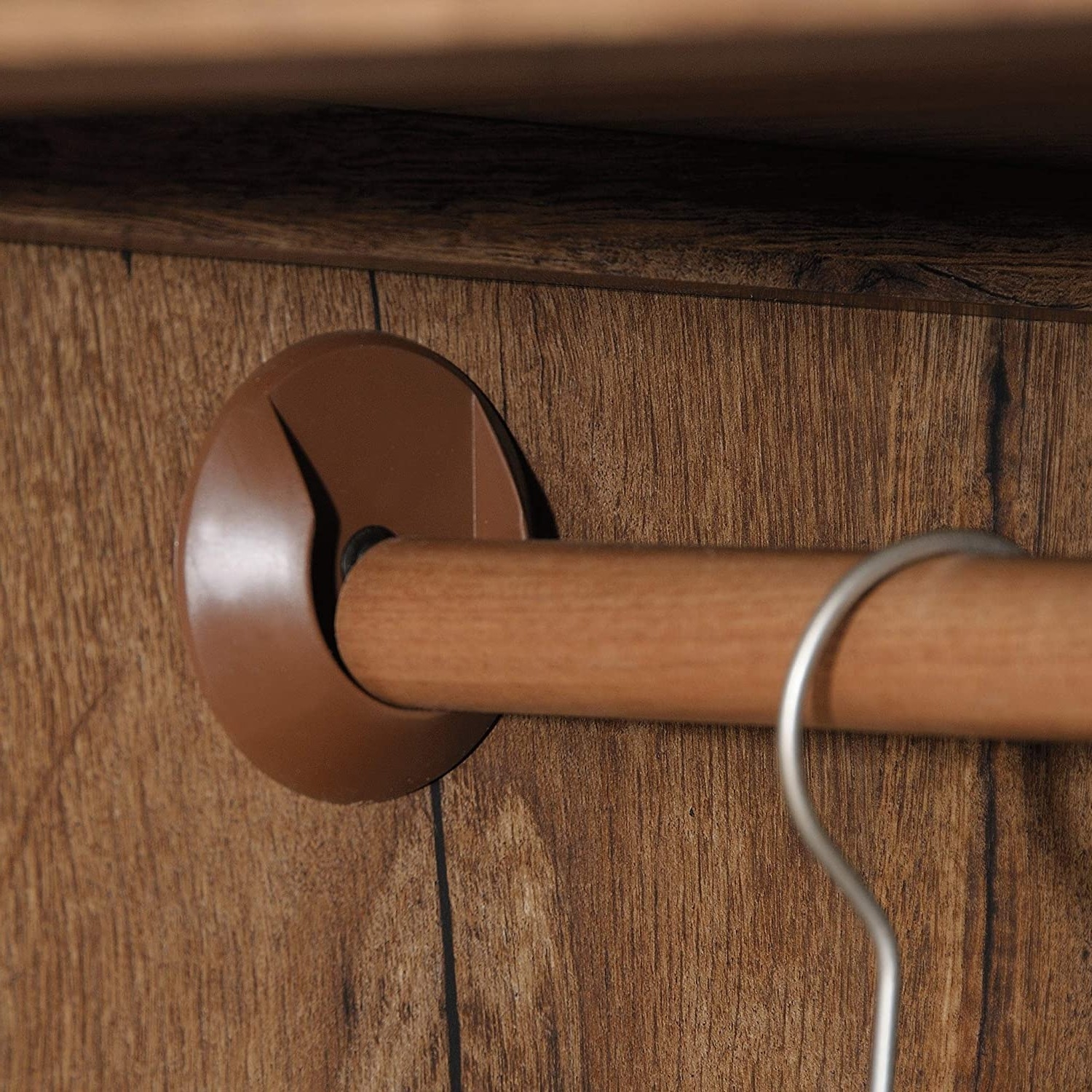 Rustic Oak Drawer and Garment Rod Wardrobe Armoire thumbnail 4