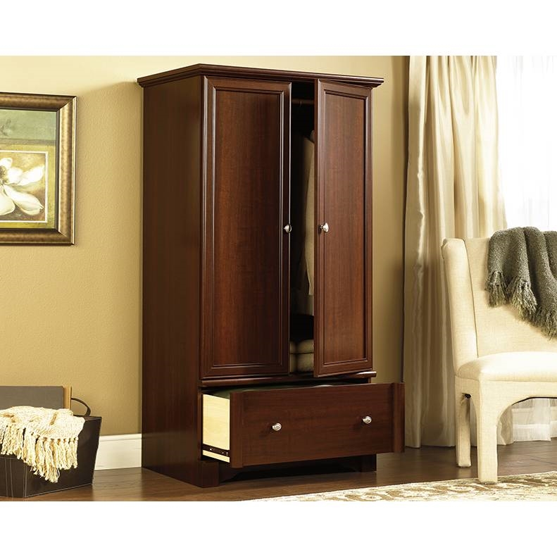 Rustic Cherry Drawer and Garment Rod Wardrobe Armoire thumbnail 4