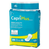 Medline Capri Plus Bladder Control Pads, Extra Plus, 6.5" x 13.5", 28/Pack, 6/Carton (BCPE02CT) thumbnail 2