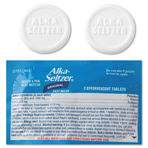Alka-Seltzer Antacid and Pain Relief Medicine, Two-Pack, 50 Packs/Box (BXAS50) thumbnail 2