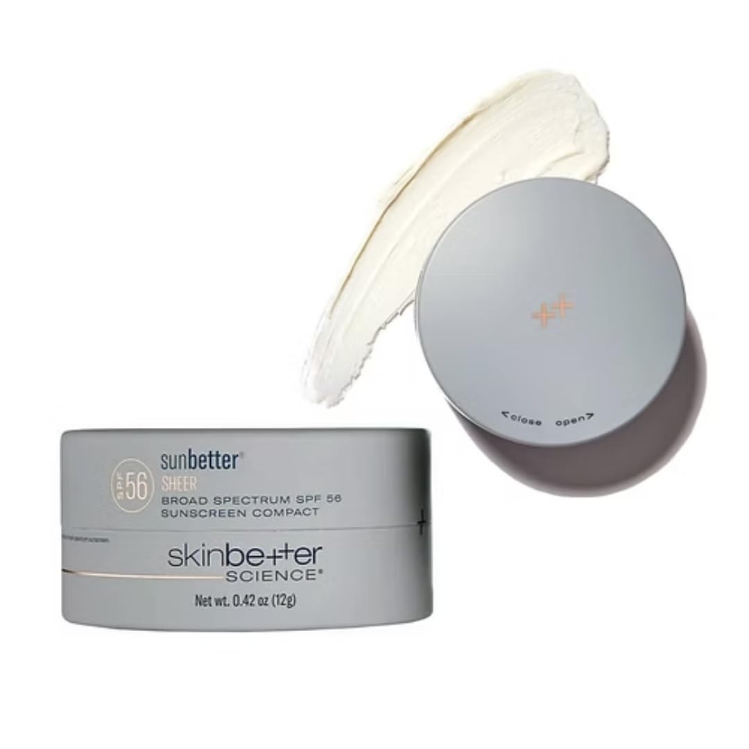 Skin-Better Science Sunbetter Sunscreen Compact Sheer SPF 56 â€“ 12g | Mineral-Based Broad-Spectrum Protection with a Natural Finish (Pack of 1)