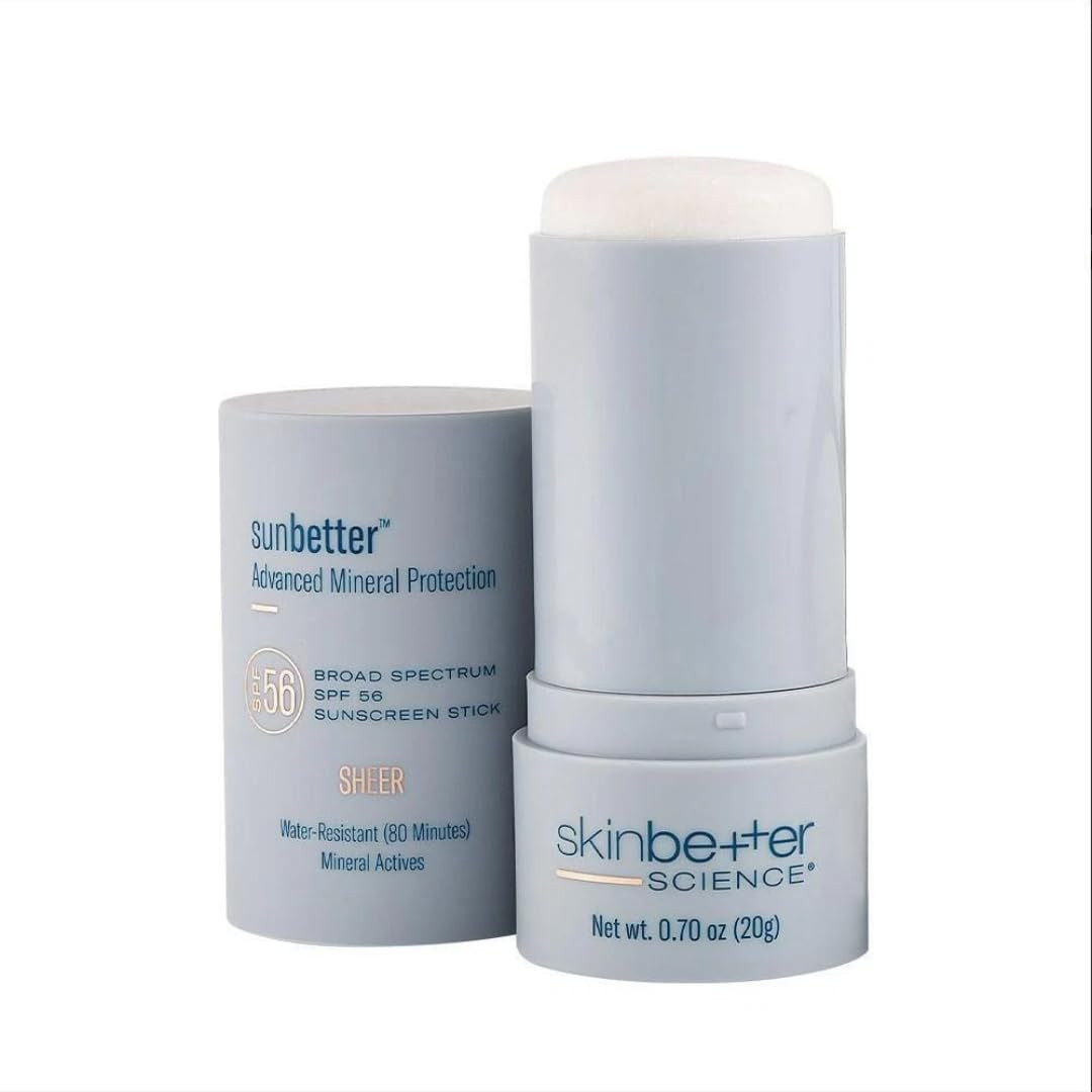 Skin-Better Science Sunbetter Broad Spectrum SPF 56 Sunscreen Stick â€“ Sheer Formula | Water-Resistant, Travel-Friendly Sun Protection (Pack of 1)