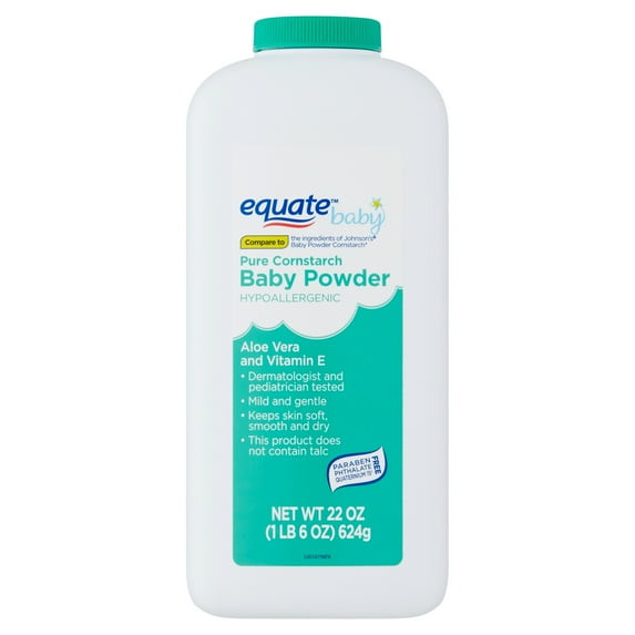 Equate Baby Pure Cornstarch Baby Powder with Aloe and Vitamin E, 22 oz thumbnail 4