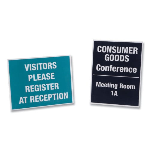 NuDell Clear Plastic Slanted L-Shaped Countertop Sign Holder, Side-Load, Horizontal/Vertical Orientation, 8.5 x 11 Insert (35485Z) thumbnail 4