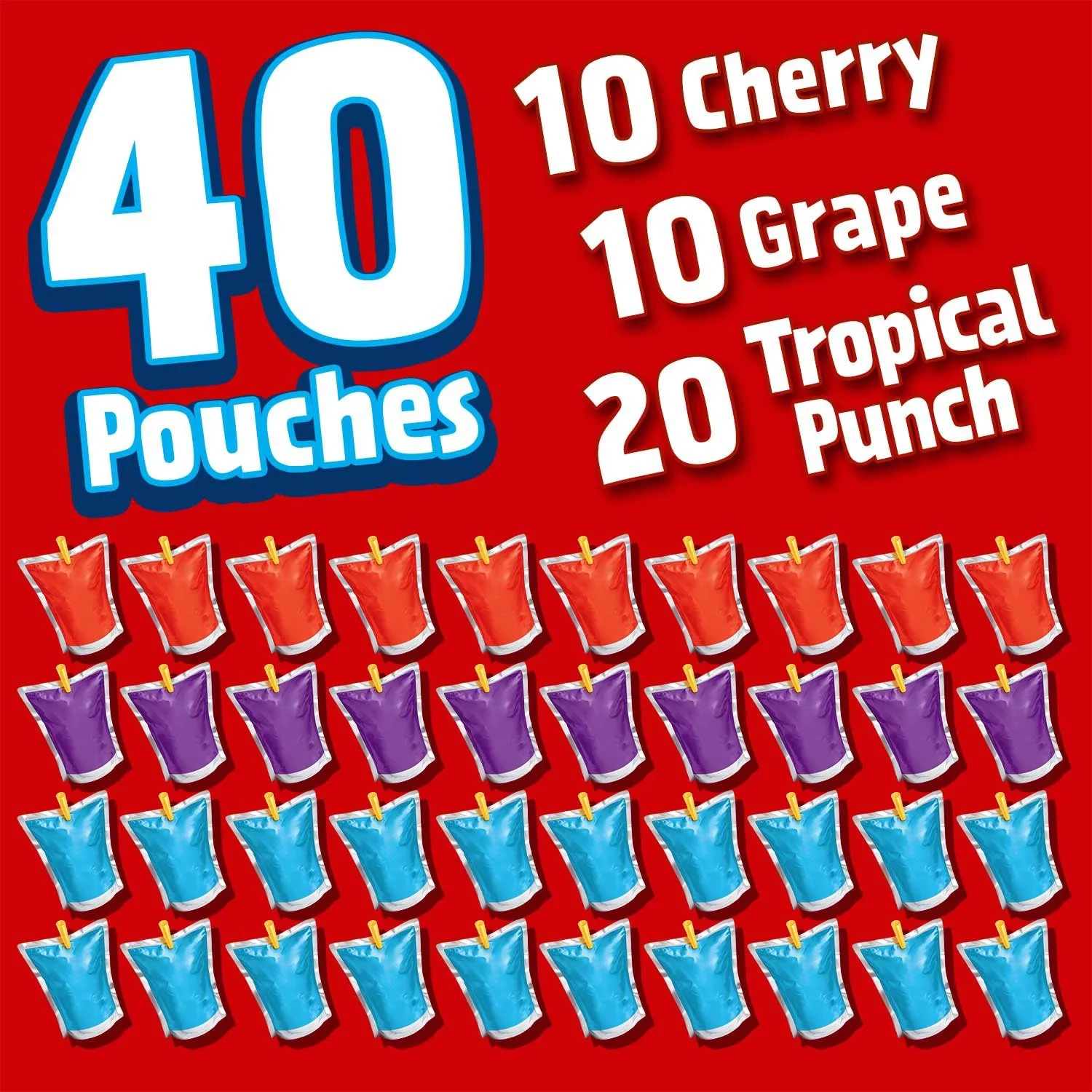 Kool-Aid Jammers Juice Pouches Variety Pack 6 fl. oz., 40 pk. thumbnail 2