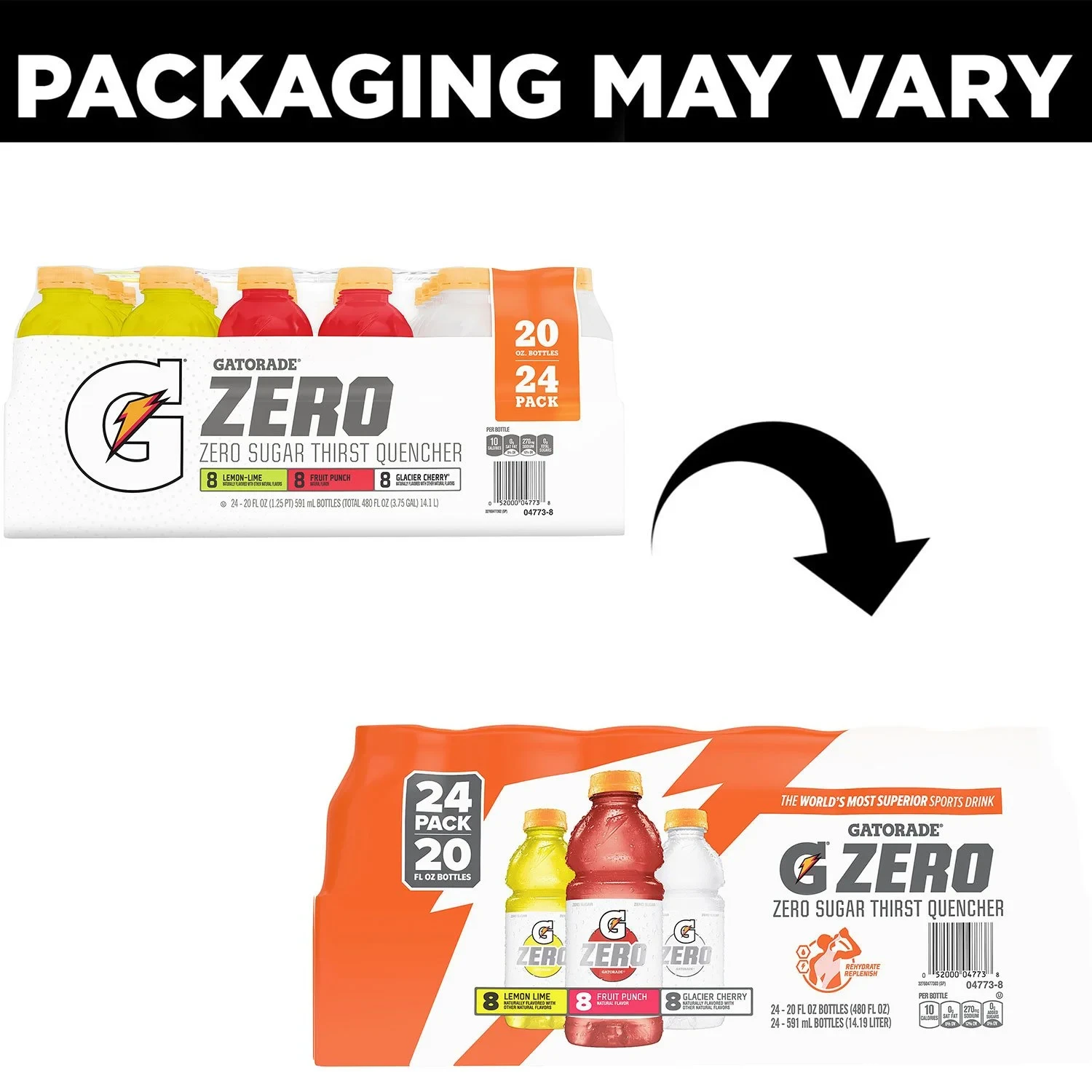 Gatorade Zero Thirst Quencher Variety Pack 20 fl. oz., 24 pk. thumbnail 3