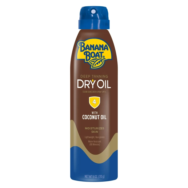 Banana Boat Deep Tanning Oil Spray SPF 4, Clear Dry Sunscreen Spray, Dark Tanning Oil, 6 oz thumbnail 6