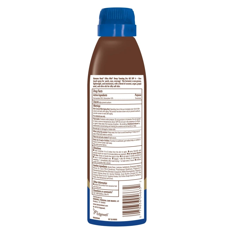 Banana Boat Deep Tanning Oil Spray SPF 4, Clear Dry Sunscreen Spray, Dark Tanning Oil, 6 oz thumbnail 2