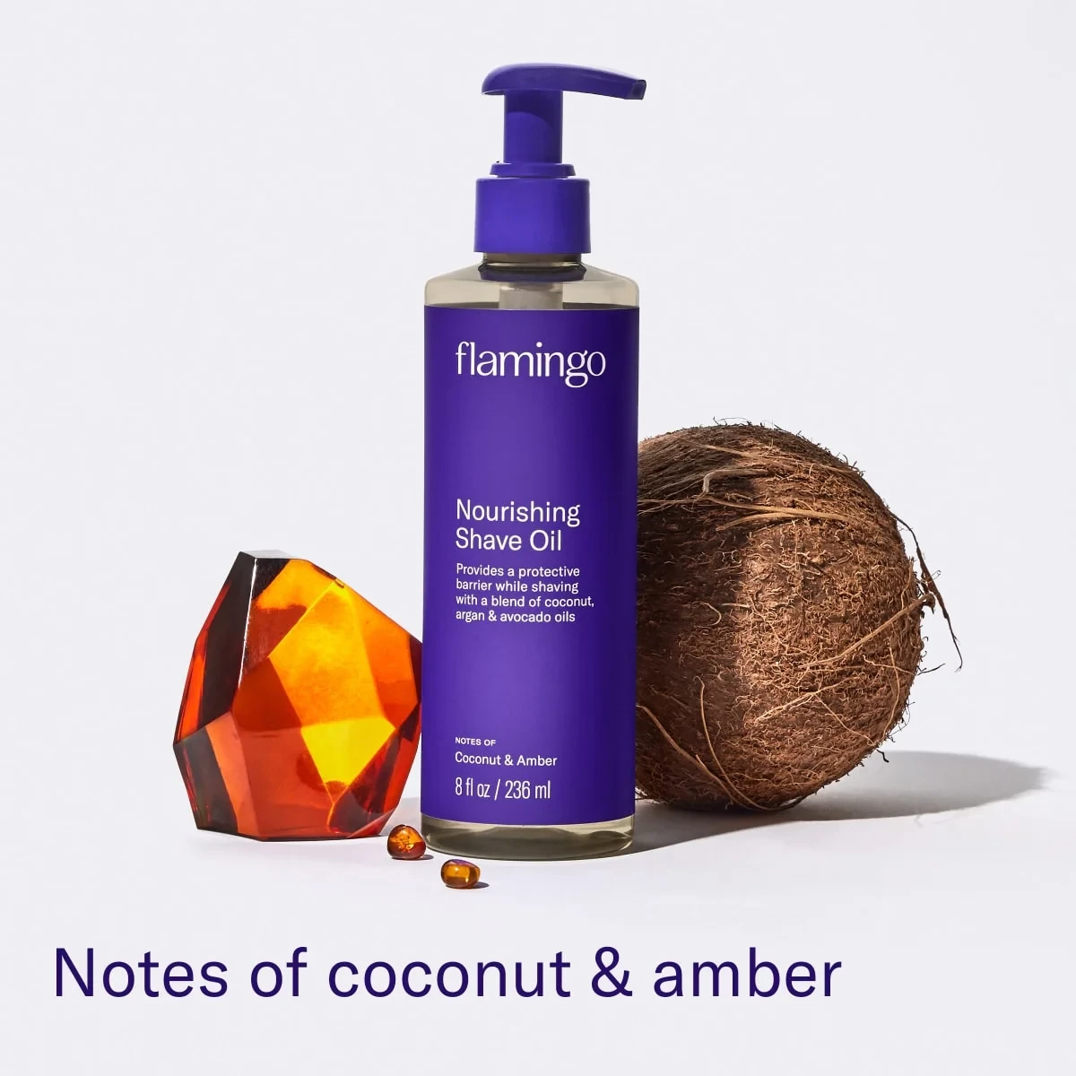 Flamingo Women's Nourishing Shave Oil, Coconut and Amber, 8 oz thumbnail 3