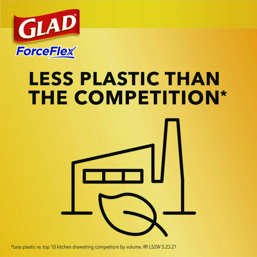 Glad OdorShield Quick-Tie Small Trash Bags, Tie-Flap, 4 gal, Fresh Clean Scent, 8" x 18", White, 26 Bags/Box, 6 Boxes/Carton (78812) thumbnail 6