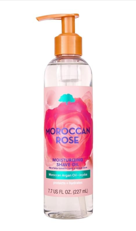 Tre~e Hu~t Moroccan Rose Shave Oil, 7.7 fl oz, Gel-to-Oil, Provides Hydration for a Smooth, Close Shave, Suitable for All Skin Types,(Pack 1)