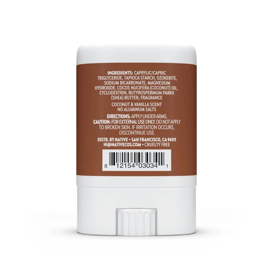 Generic Native Deodorant Mini Travel Size Coconut & Vanilla - (Aluminum Free, Phthalate Free) pack of 2 thumbnail 2