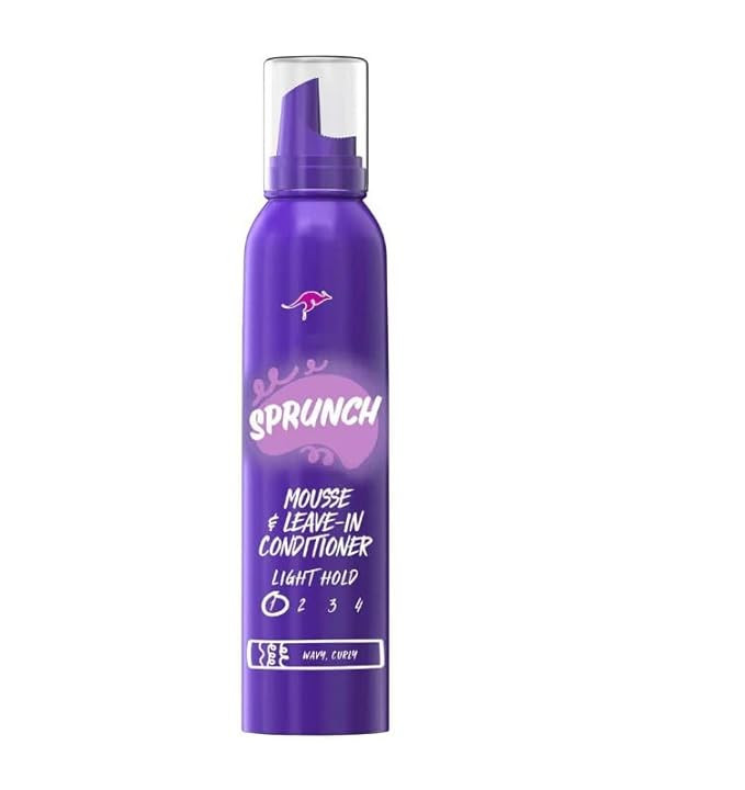 Aussie Sprunch Mousse & Leave-in Conditioner for Curly & Wavy Hair, Unisex, 6 oz