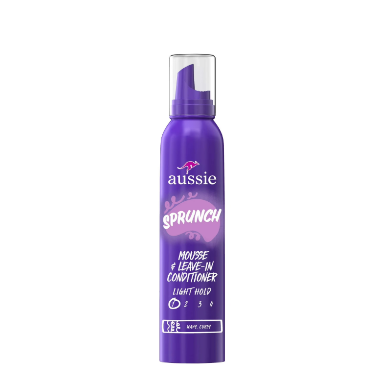 Aussie Sprunch Mousse & Leave-in Conditioner for Curly & Wavy Hair, Unisex, 6 oz