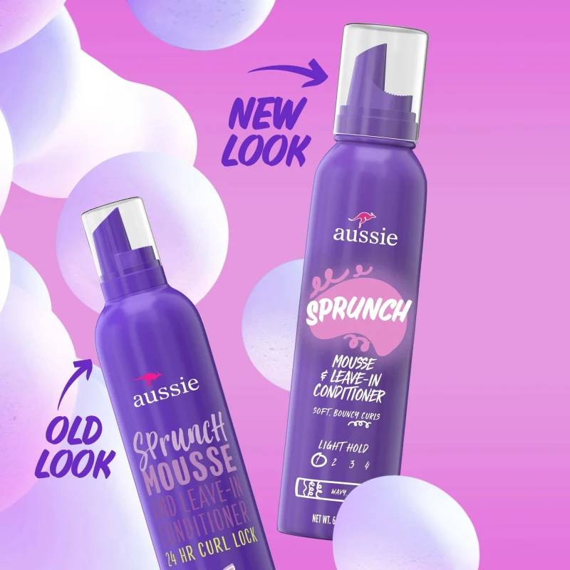 Aussie Sprunch Mousse & Leave-in Conditioner for Curly & Wavy Hair, Unisex, 6 oz thumbnail 3