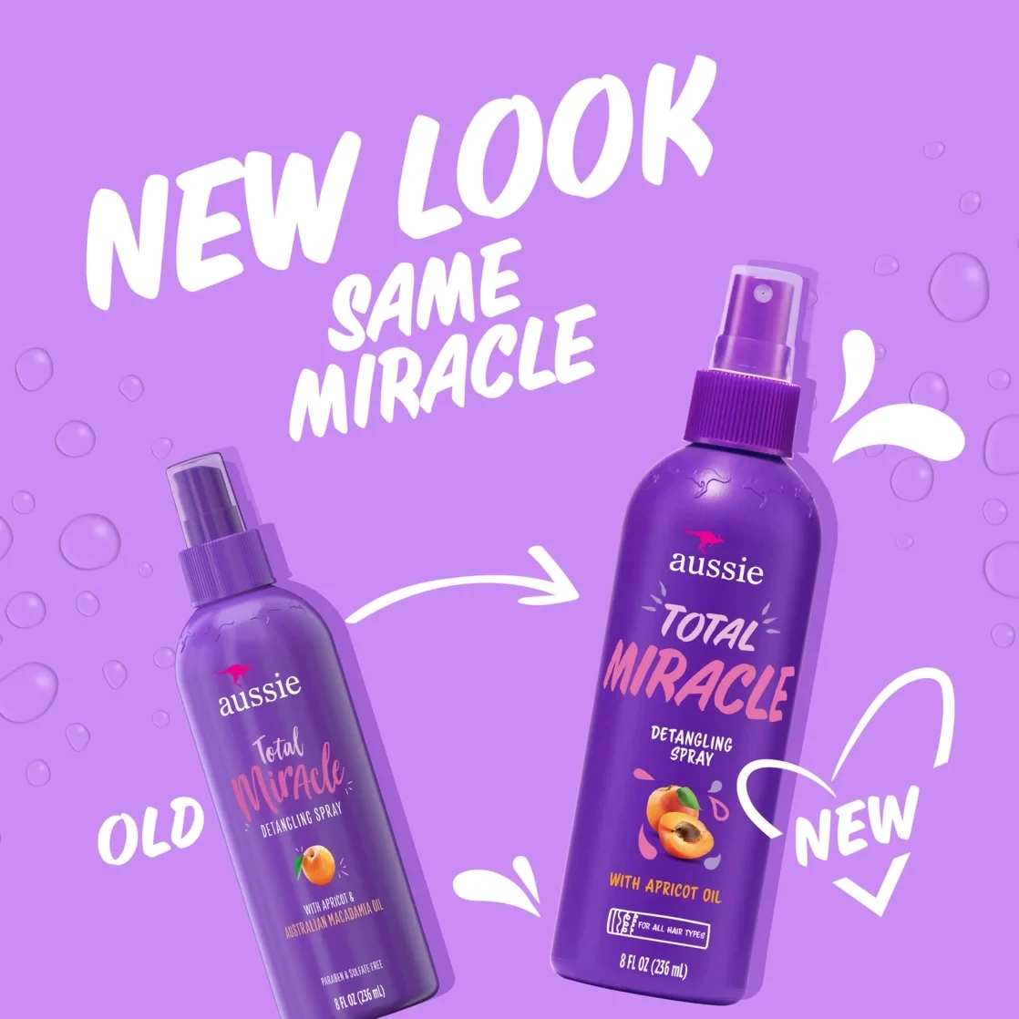 Aussie Total Miracle Hair Detangling Spray with Apricot Oil for All Hair Types, 8 fl oz thumbnail 4