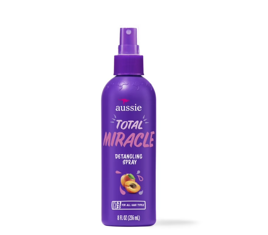 Aussie Total Miracle Hair Detangling Spray with Apricot Oil for All Hair Types, 8 fl oz