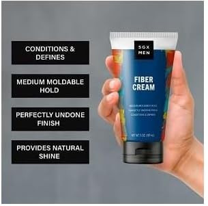SGX-NYC Men's Fiber Cream for All Hair Types, Medium Hold Hair Styling Product, 5 oz, (Pack 1) thumbnail 4