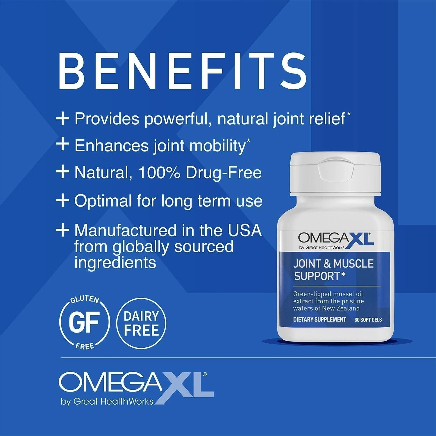 Omega XL 120 Capsules - Green Lipped Mussel Omega-3 Joint Relief Supplement USA thumbnail 3