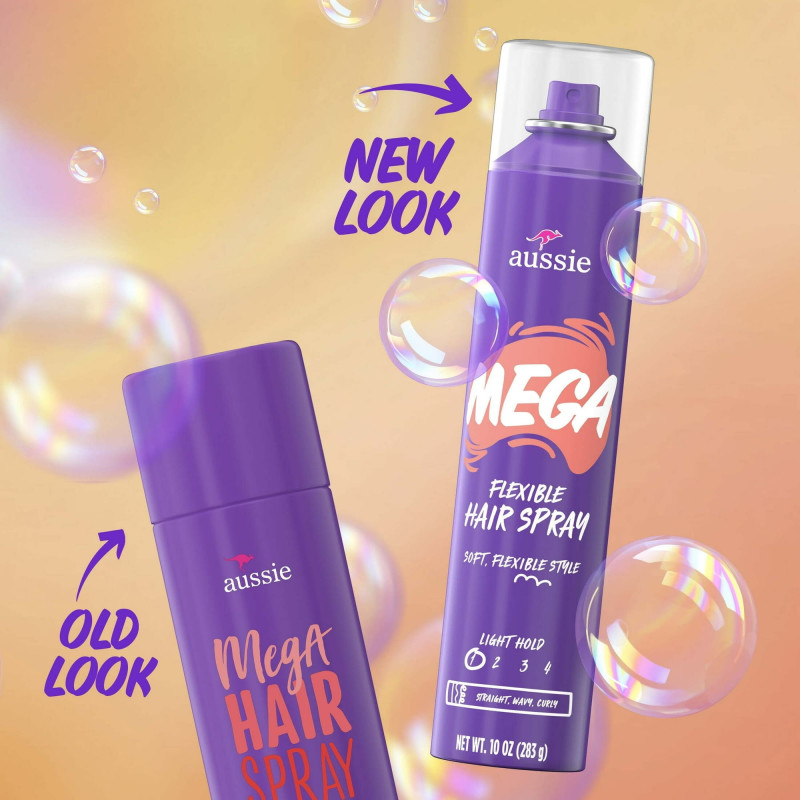 Aussie Mega Flexible Hair Spray for Curly Hair, Straight Hair, and Wavy Hair, 10 oz thumbnail 2
