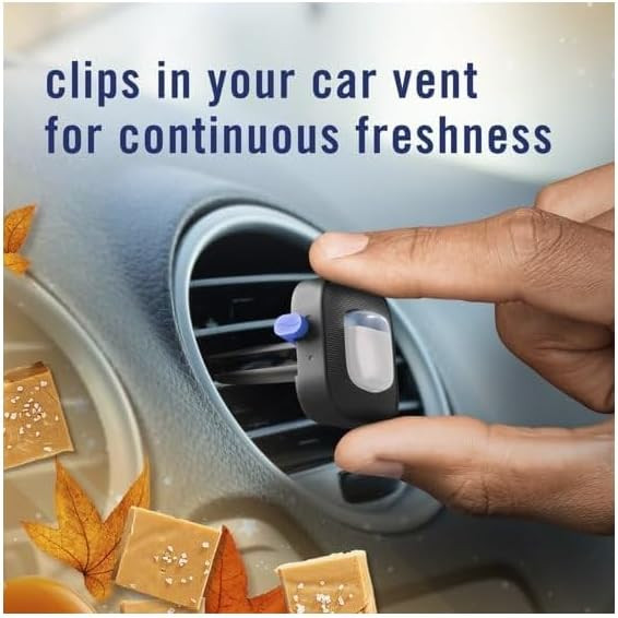 Febrezeâ€¯ Car Air Freshener, Odor Fighting Car Vent Clip, Sea Salt Caramel & Maple, 2 Count, pack 1 thumbnail 2
