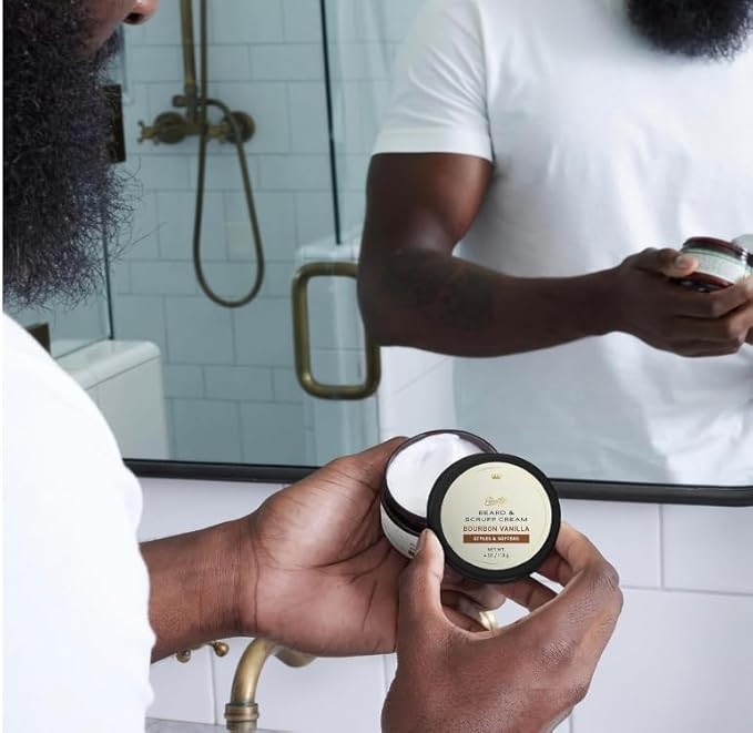 Beard & Scruff Cream, Bourbon Vanilla Scent, Moisturize & Condition Facial Hair 4oz thumbnail 4