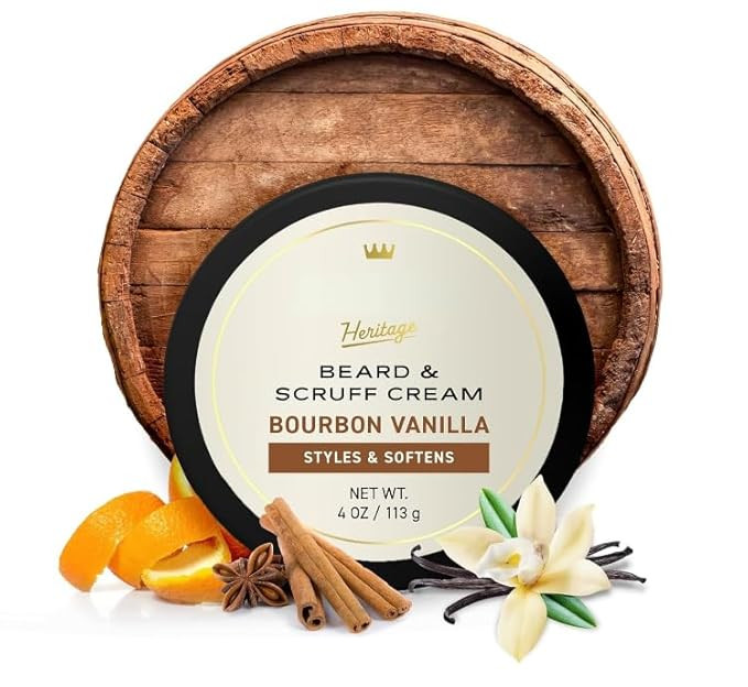 Beard & Scruff Cream, Bourbon Vanilla Scent, Moisturize & Condition Facial Hair 4oz thumbnail 2