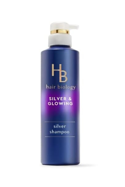 Hair Biology Silver and Glowing Purple Shampoo for Silver and Gray All Hair Types, 12.8 Fl Oz (Pack 1)