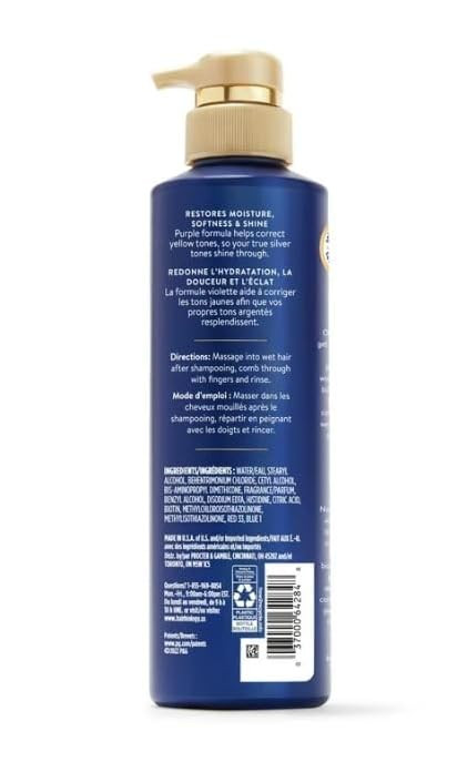 Hair Biology Silver and Glowing Purple Shampoo for Silver and Gray All Hair Types, 12.8 Fl Oz (Pack 1) thumbnail 4
