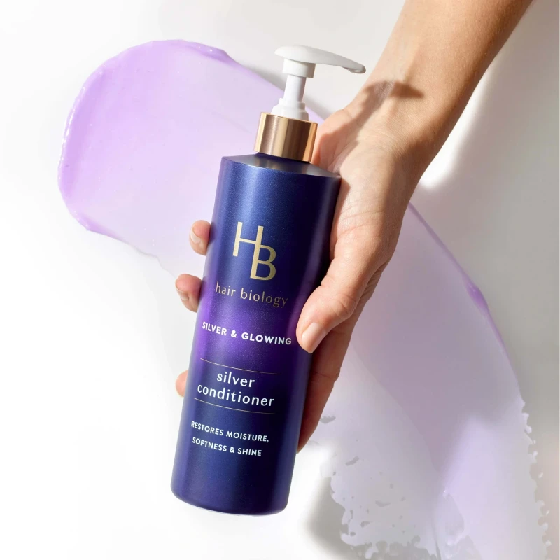 Hair Biology Silver and Glowing Purple Shampoo for Silver and Gray All Hair Types, 12.8 Fl Oz (Pack 1) thumbnail 3