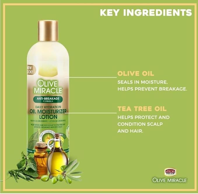 African Pride Olive Miracle Anti-Breakage Moisturizer Lotion, 12 fl oz thumbnail 2