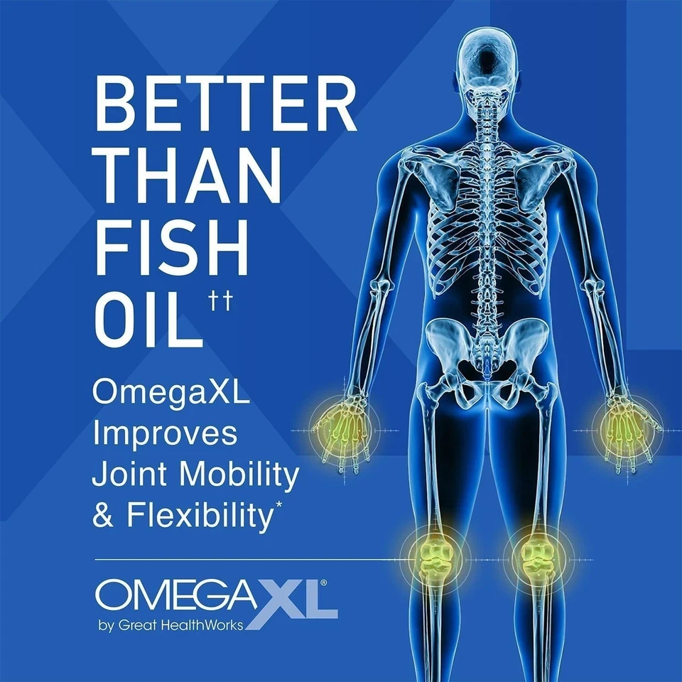 Omega XL 120 Capsules - Green Lipped Mussel Omega-3 Joint Relief Supplement USA thumbnail 3
