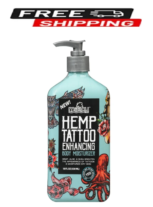 Malibu Hemp Tan Tattoo Enhancing Body Moisturizing Lotion, 12 fl. oz.