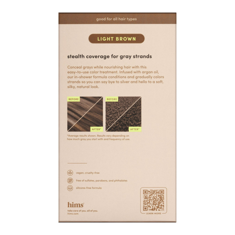 Hims Under Cover Hair Color & Conditioner for Men Semi Permanent Blends Grays, Light Brown, 5 fl oz thumbnail 2