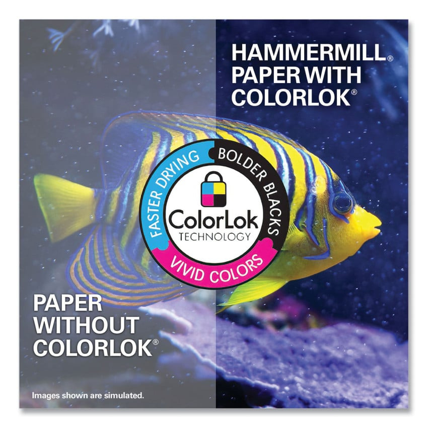 Hammermill Premium Color Copy Print Paper, 100 Bright, 3-Hole, 28 lb Bond Weight, 8.5 x 11, Photo White, 500 Sheets/Ream, 8 Reams/Carton (102500) thumbnail 3