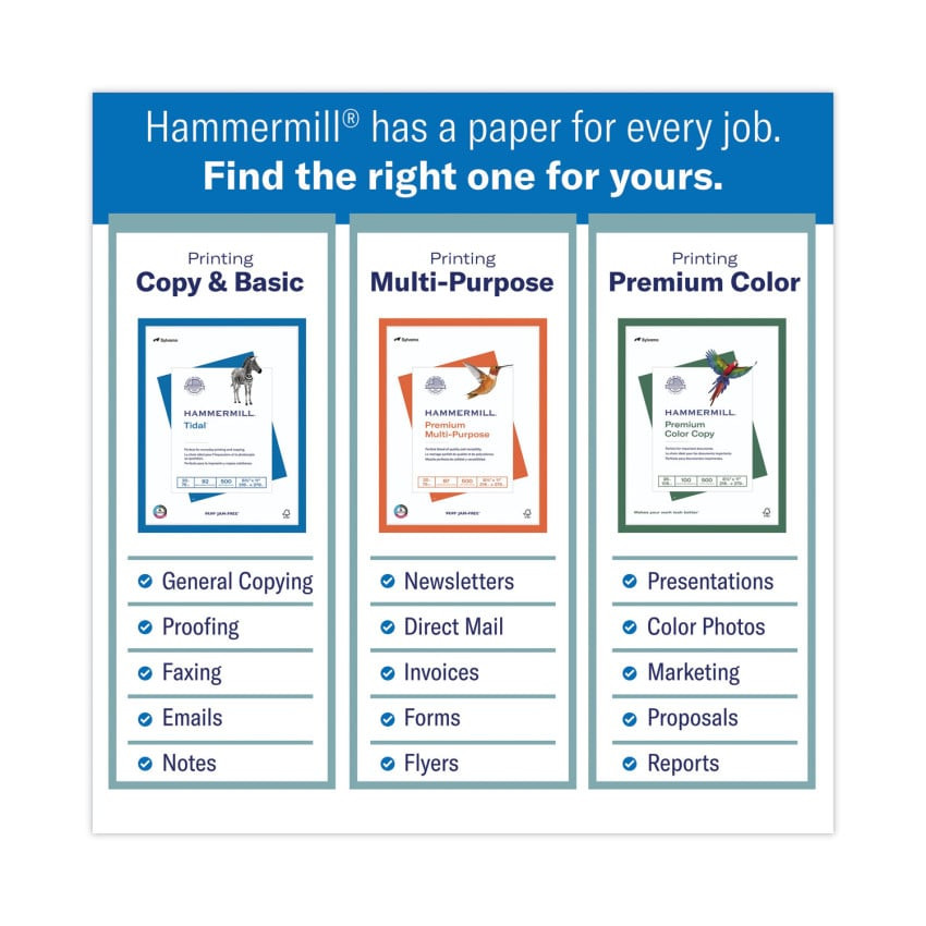 Hammermill Premium Color Copy Cover, 100 Bright, 100 lb Cover Weight, 8.5 x 11, 250 Sheets/Pack, 6 Packs/Carton (120024) thumbnail 3