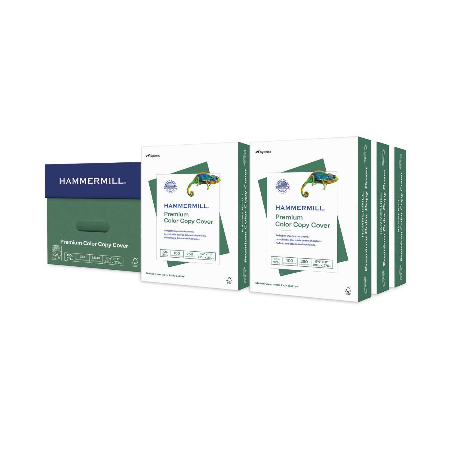 Hammermill Premium Color Copy Cover, 100 Bright, 100 lb Cover Weight, 8.5 x 11, 250 Sheets/Pack, 6 Packs/Carton (120024)