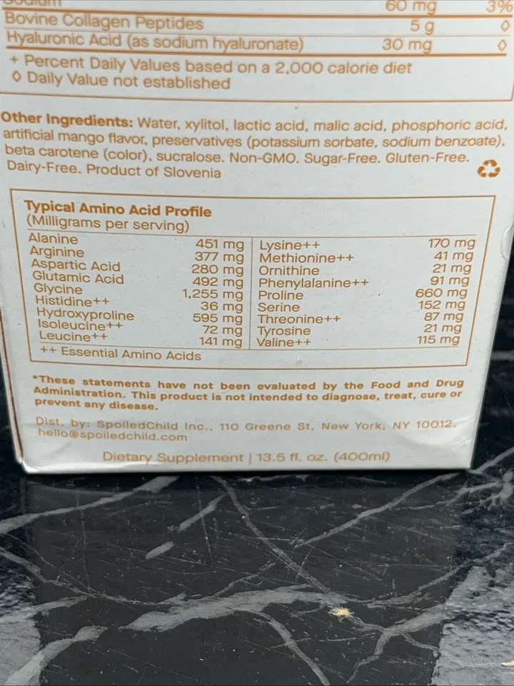 Spoiled Child E27 Mango EXTRA STRENGTH Liquid COLLAGEN new 13.5oz thumbnail 4