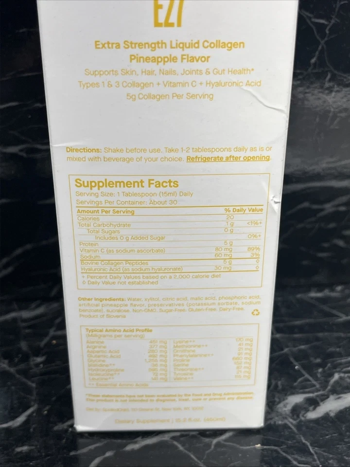 Spoiled Child E27 Extra Liquid Collagen Pineapple Flavor new 15.2oz thumbnail 5