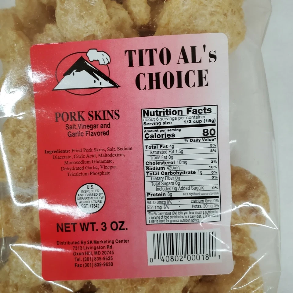 Tito Al's Pork Chicharon, Salt Vinegar & Garlic Flavor 227 g