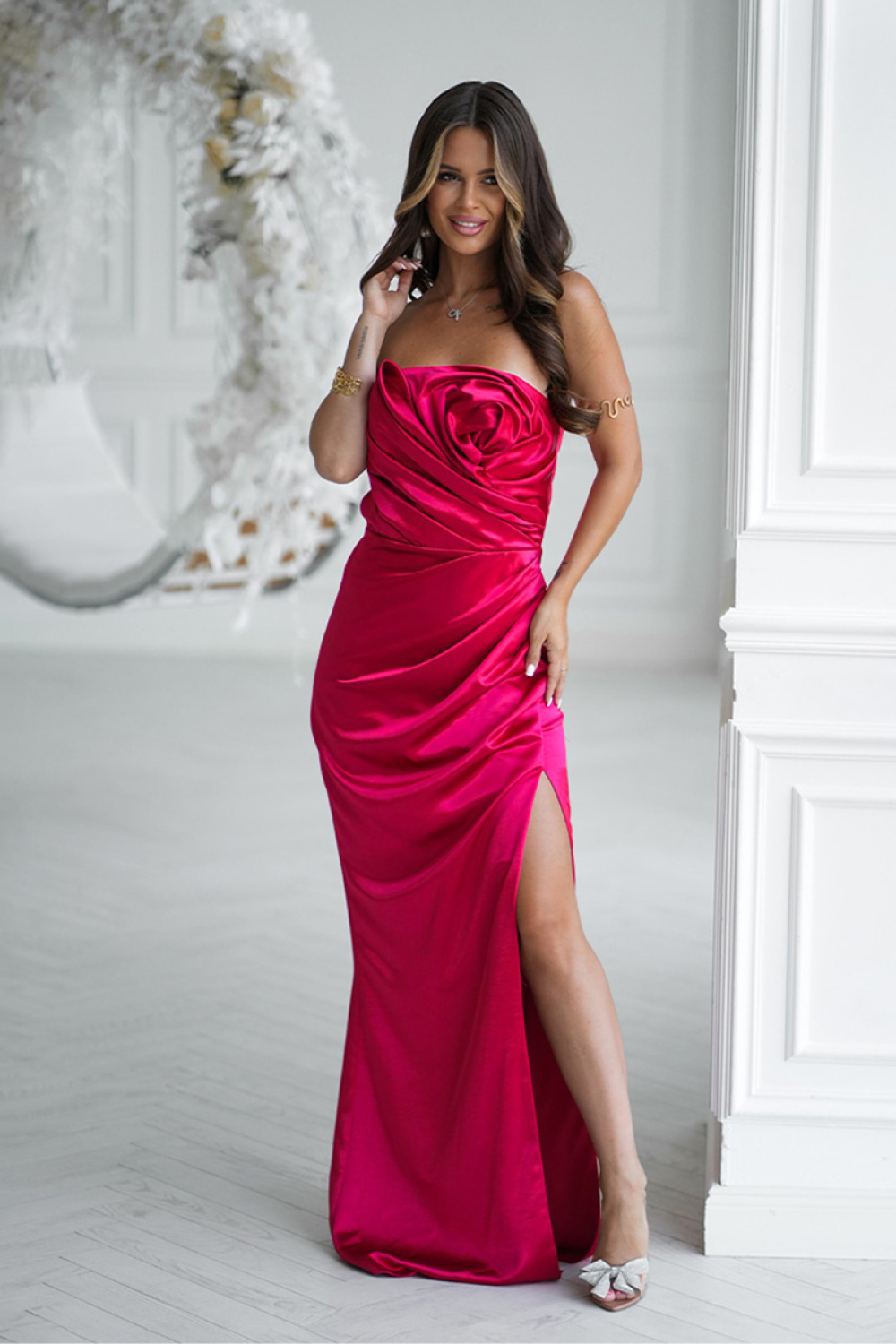 Long dress model 219714 Bicotone