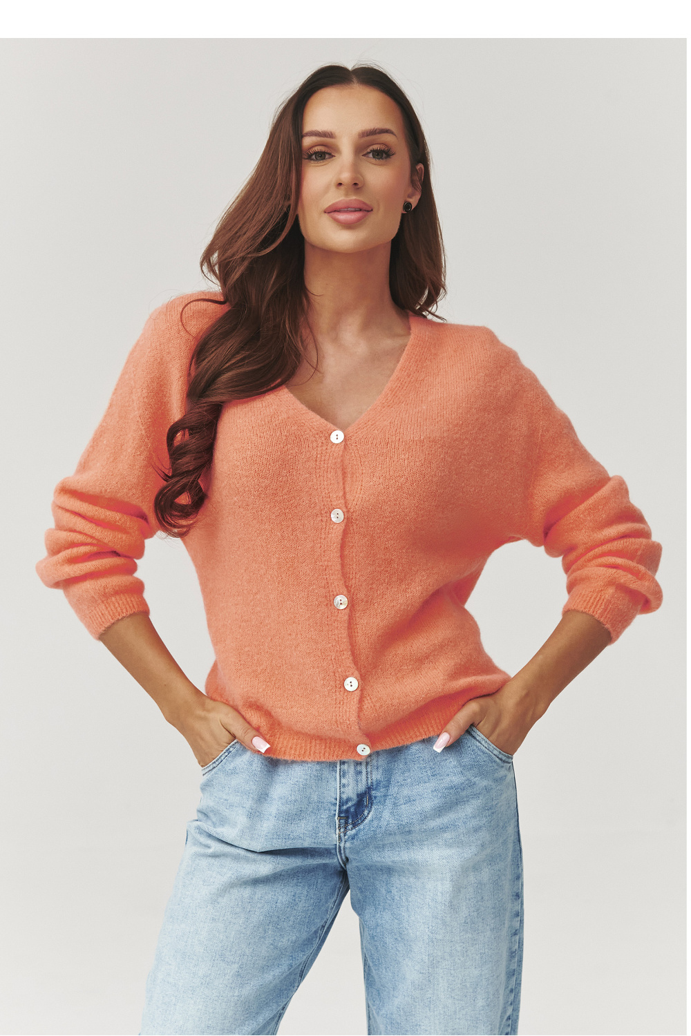 Cardigan model 223256 Makadamia