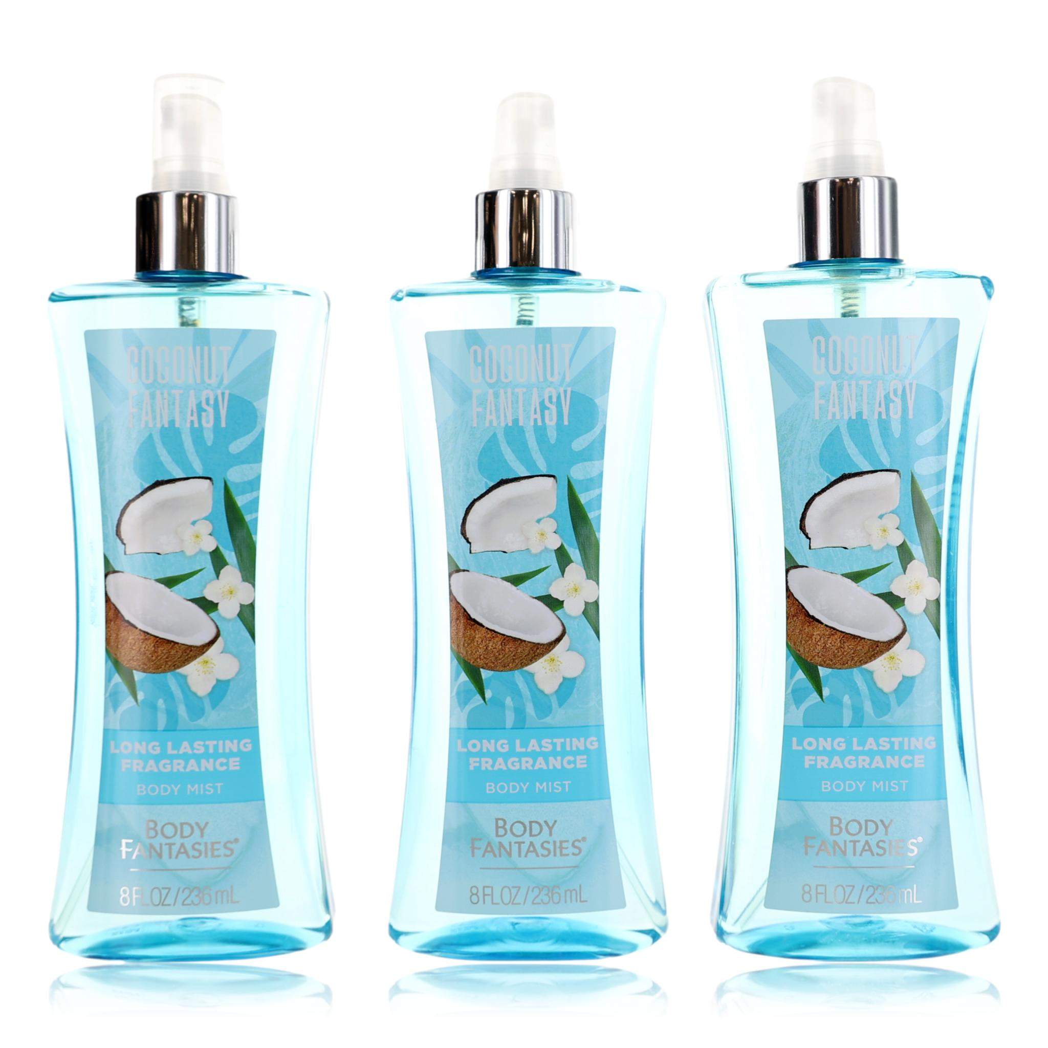 Coconut Fantasy by Body Fantasies, 3 x 8oz Fragrance Body Spray women