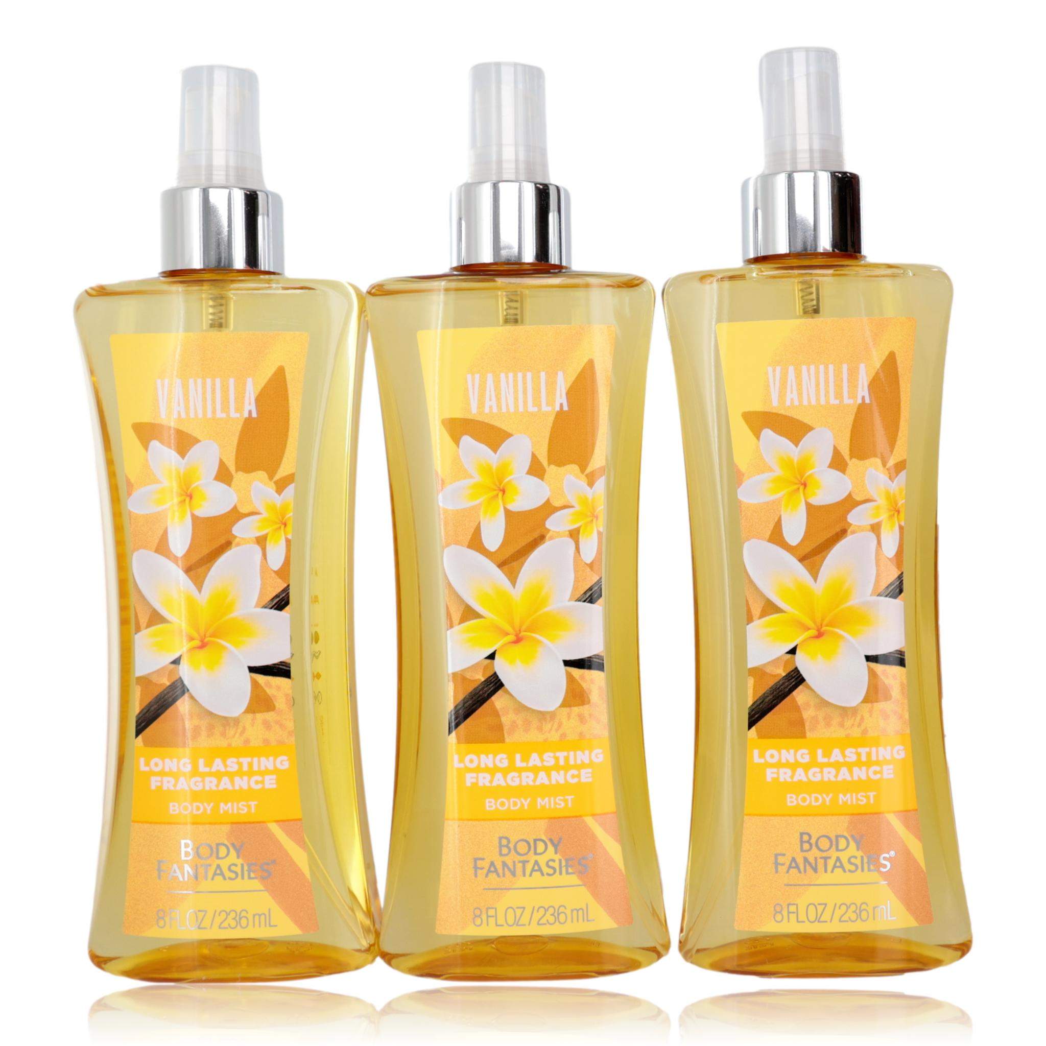 Vanilla by Body Fantasies, 3 Pack 8 oz Fragrance Body Spray for Women