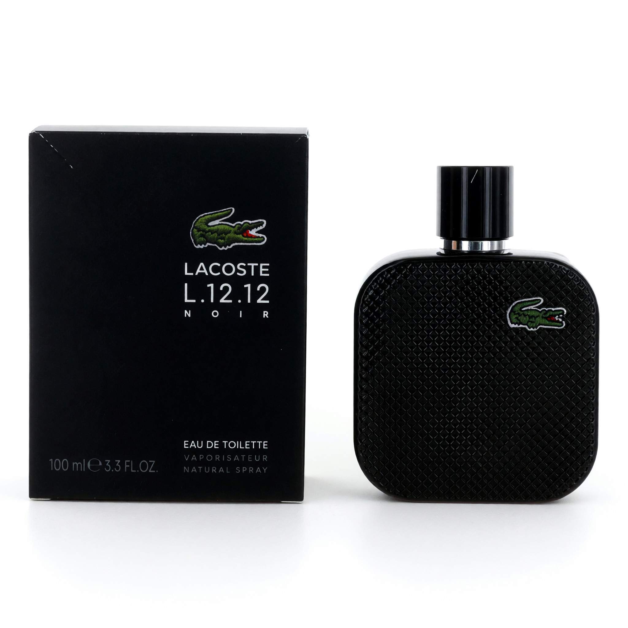 Lacose L. 12.12 Black Noir by Lacoste, 3.3 oz EDT Spray for Men