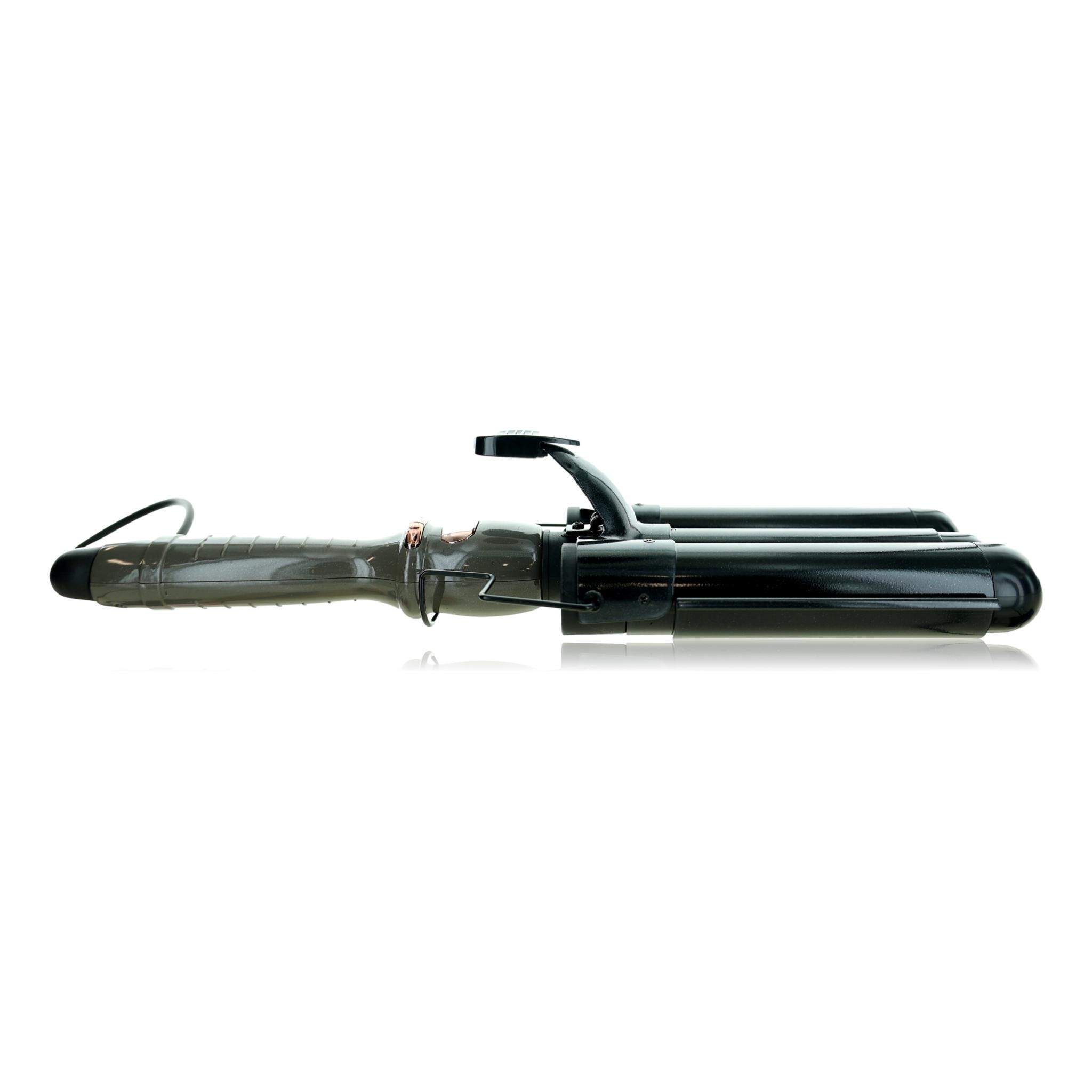 Almost Famous Triple Barrel Clip Curling System by Almost Famous, Charcoal Gray