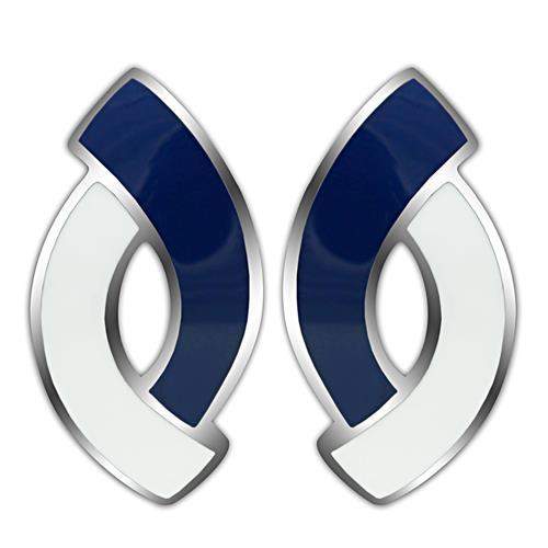 TK235 - High polished (no plating) Stainless Steel Earrings with No Stone